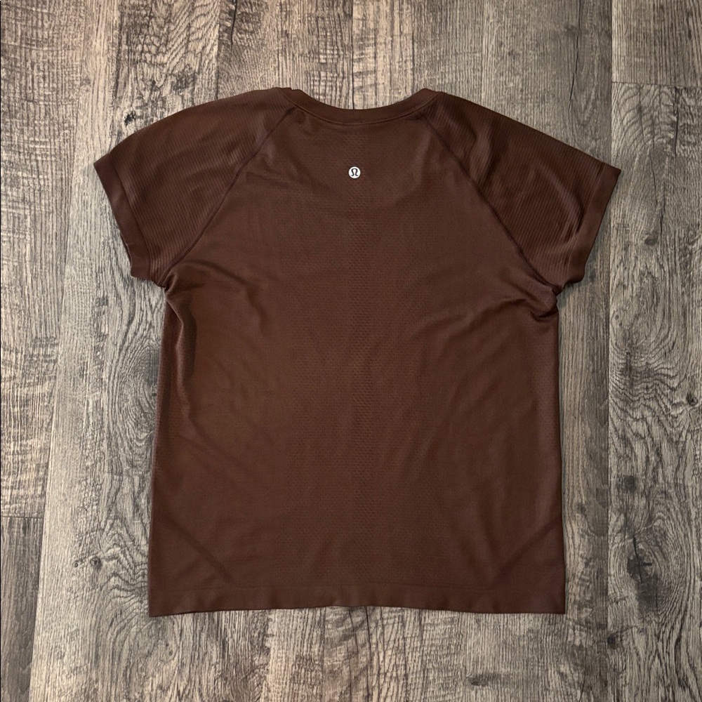 Lululemon Swiftly Tech Short Sleeve - Waist Length - Brown - Size 10 - Picture 3 of 3